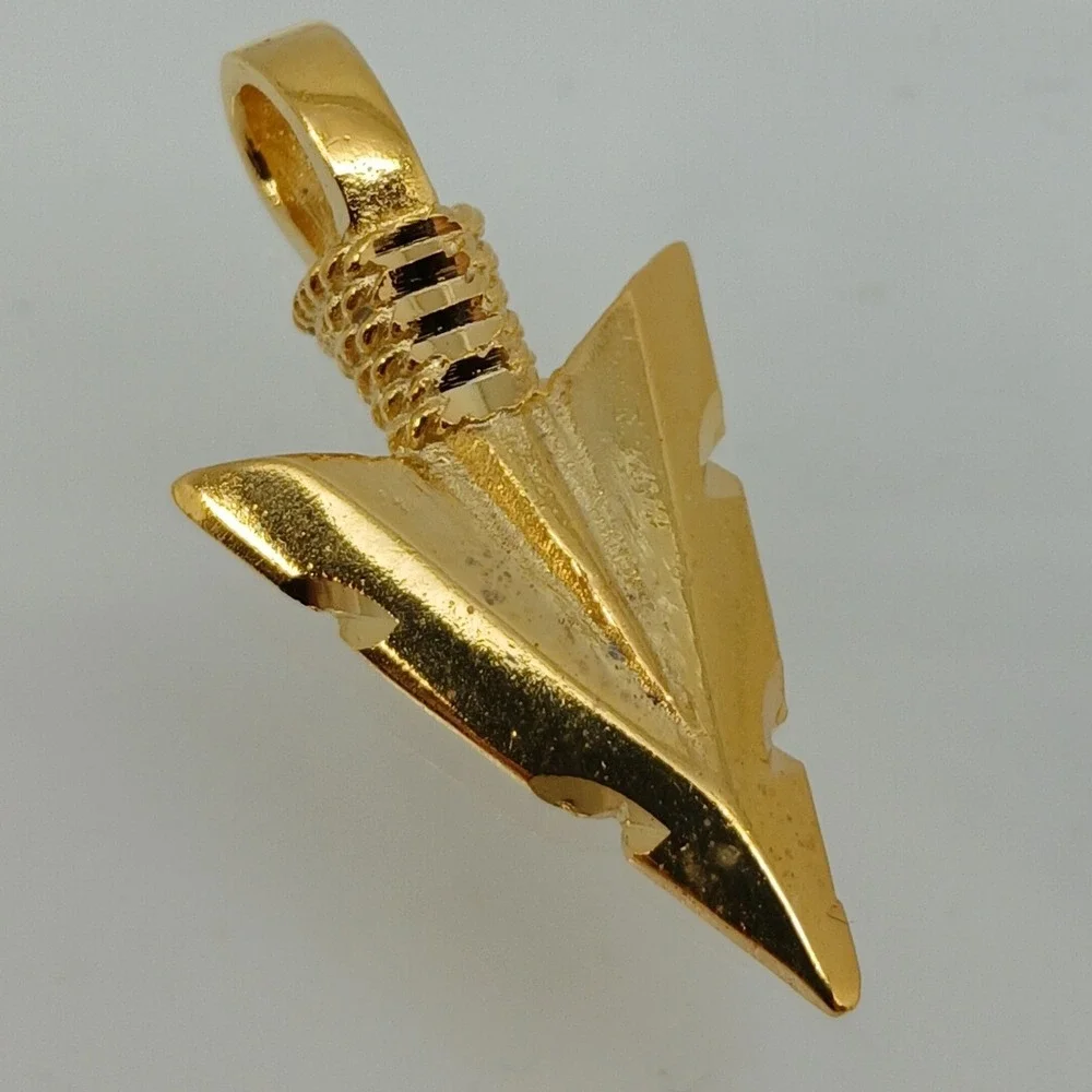 Karatbond Vintage Y2K Gold  Western Arrowhead Pendant Made in USA New Old Stock